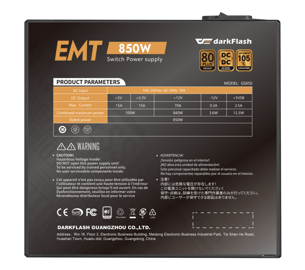 Fuente de Poder DarkFlash Linea EMT